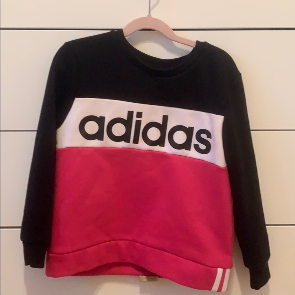 Adidas black white pink sweatshirt